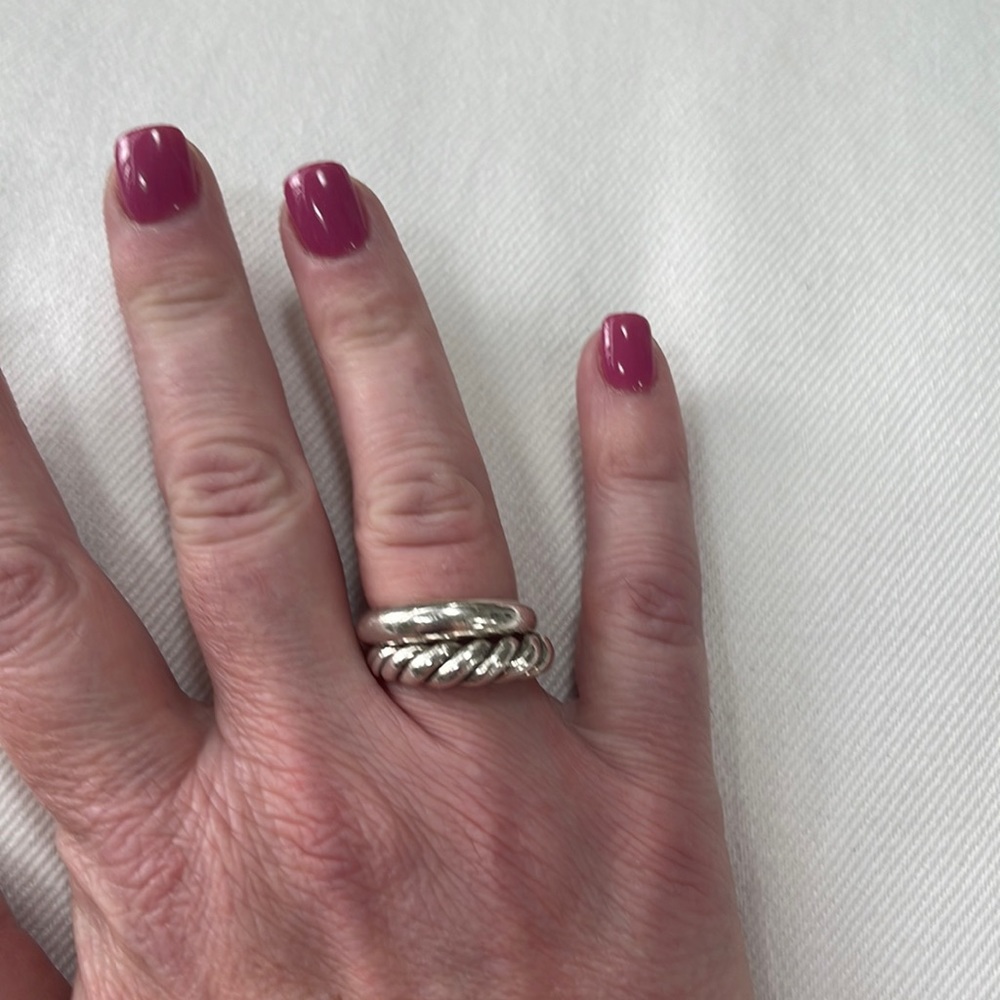 David Yurman pure form stacking rings in sterling silver